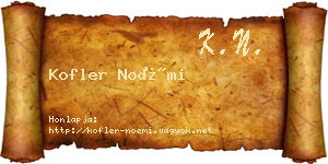 Kofler Noémi névjegykártya